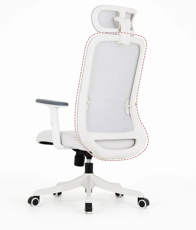 Silla ergonómica de oficina de malla con respaldo alto y reposacabezas ajustable en 3D de diseño único